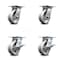 Service Caster 5 Inch V Groove Semi Steel Swivel Caster Set with Roller Bearings 2 Brakes SCC SCC-35S520-VGR-2-SLB-2 - alternate 1